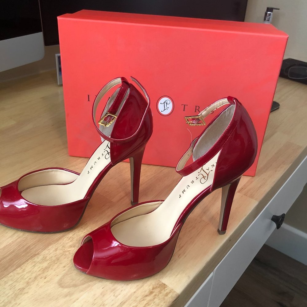 Ivanka Trump Red Peep Toe Heels Size 7